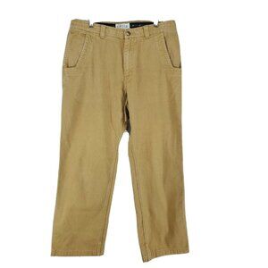 Orvis Jeans Men's Size 34 Tan Gusseted Reinforced Cuff